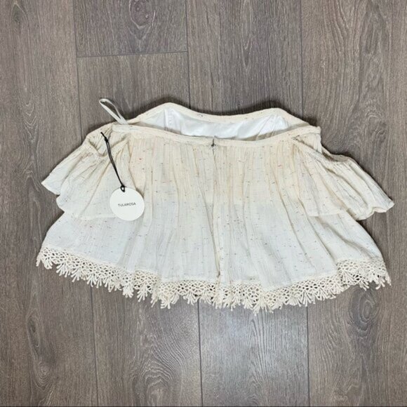 Tularosa Revolve Amelia Top Crop Off The Shoulder Blouse speckled Size Small - Picture 14 of 16